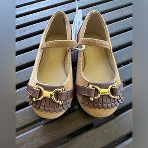 Janie and Jack Bridle Bit Tan Girls Dress Shoes. Size 6 New with Tags!